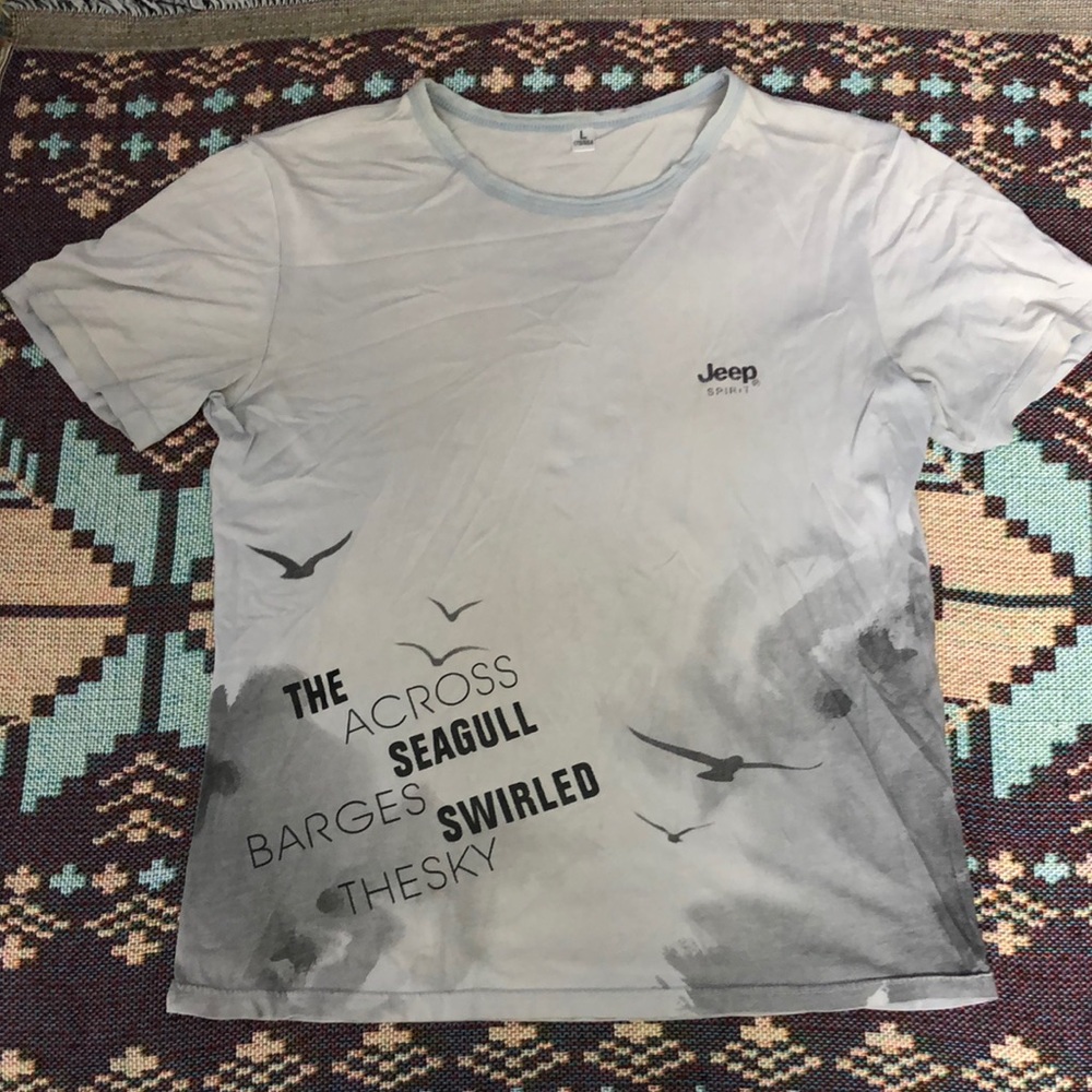 Jeep Blue Short Sleeve Tee Casual Cotton